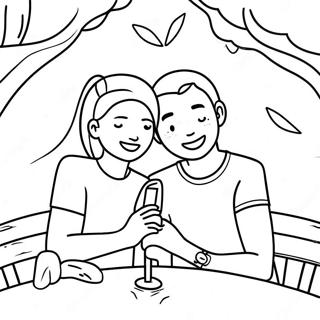 Adorable Boyfriend And Girlfriend On A Date Coloring Page 16280-13134