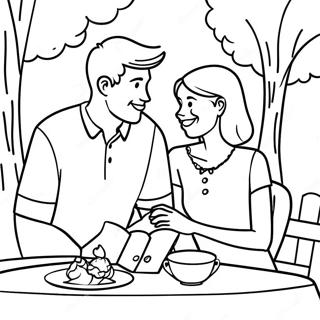 Adorable Boyfriend And Girlfriend On A Date Coloring Page 16280-13135