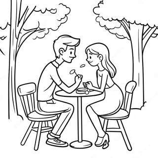 Adorable Boyfriend And Girlfriend On A Date Coloring Page 16280-13136