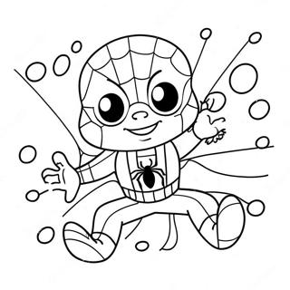 Cute Baby Spiderman With A Big Smile Coloring Page 16300-13149