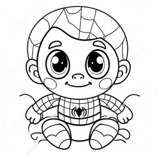 Cute Baby Spiderman With A Big Smile Coloring Page 16300-13150