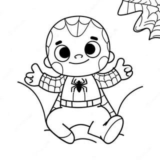 Cute Baby Spiderman With A Big Smile Coloring Page 16300-13151