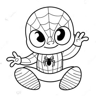 Cute Baby Spiderman With A Big Smile Coloring Page 16300-13152