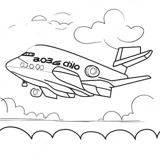 A380 Airplane In Flight Coloring Page 16310-45602