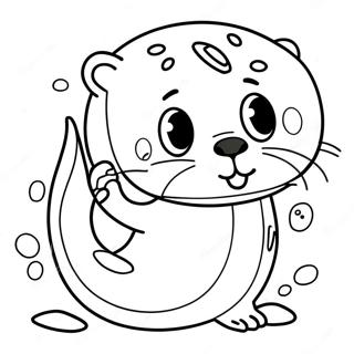 Cute Otter Swimming Coloring Page 1631-1343