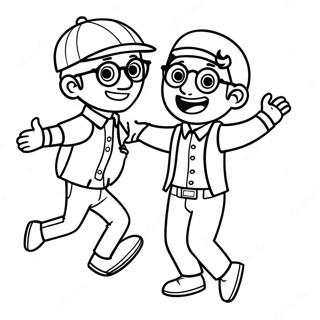 Blippi Dancing With Meekah Coloring Page 16320-13161