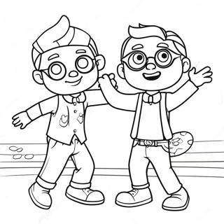 Blippi Dancing With Meekah Coloring Page 16320-13164