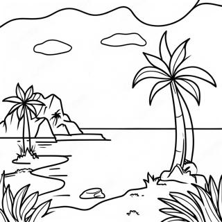 Island Landscape Coloring Page 16329-13166