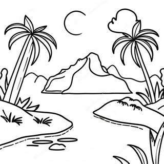 Island Landscape Coloring Page 16329-13167