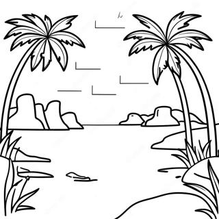 Island Landscape Coloring Page 16329-13168