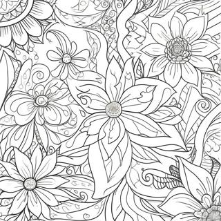 Romantic Floral Patterns Coloring Page 16350-13187