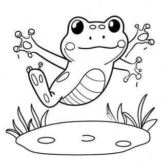 Cute Frog Jumping Coloring Page 16390-13214