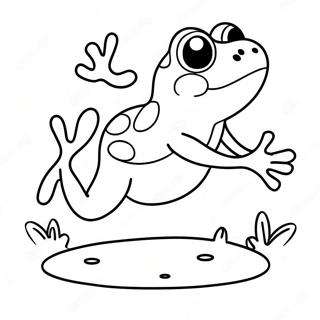 Cute Frog Jumping Coloring Page 16390-13215