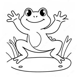 Cute Frog Jumping Coloring Page 16390-13216