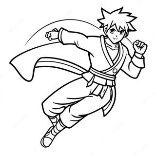 Full Body Anime Boy In Dynamic Pose Coloring Page 16409-13233