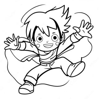 Full Body Anime Boy In Dynamic Pose Coloring Page 16409-13236