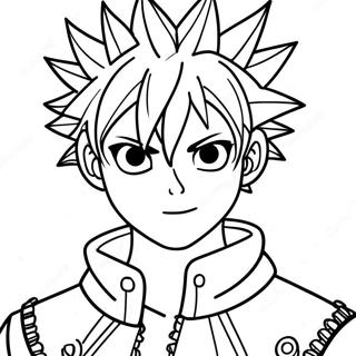 Cool Full Body Anime Boy With Spiky Hair Coloring Page 16410-13232