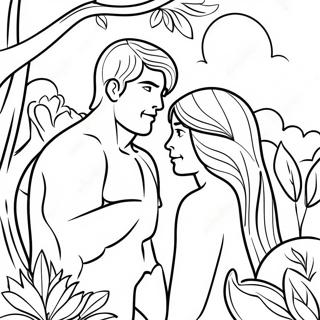 Adam And Eve Garden Of Eden Coloring Page 1641-1351