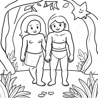 Adam And Eve Garden Of Eden Coloring Page 1641-1352