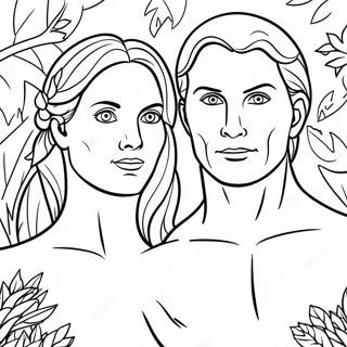 Beautiful Adam And Eve Coloring Page 1642-1355