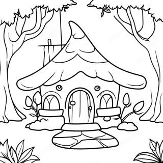 Enchanted Forest Fairy House Coloring Pages