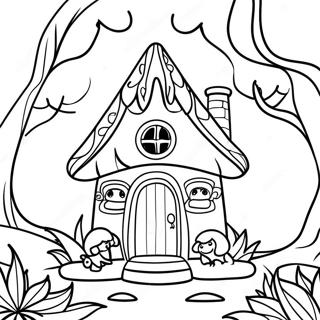 Enchanted Forest Fairy House Coloring Page 16459-13270