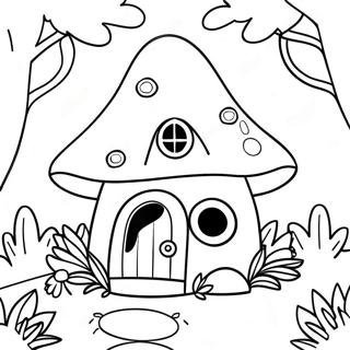 Whimsical Fairy House In The Enchanted Forest Coloring Page 16460-13273