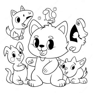 Wolfoo Playing With Friends Coloring Page 16500-13305