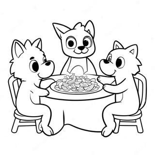 Wolfoo Playing With Friends Coloring Page 16500-13307