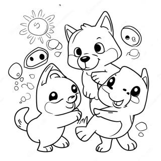 Wolfoo Playing With Friends Coloring Page 16500-13308