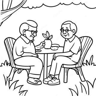 Seniors Relaxing In Nature Coloring Page 1651-1366