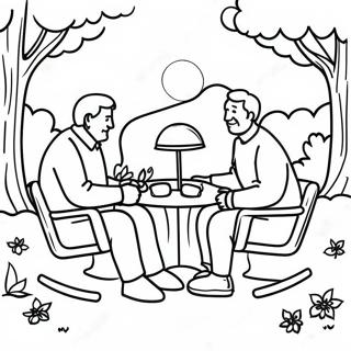 Seniors Relaxing In Nature Coloring Page 1651-1367