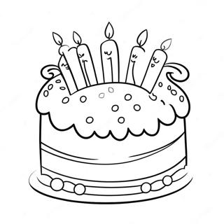 Cute Birthday Cake For Grandma Coloring Page 16520-13326