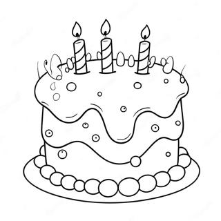 Cute Birthday Cake For Grandma Coloring Page 16520-13327