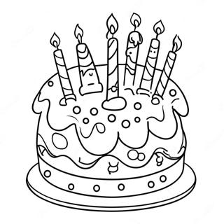 Cute Birthday Cake For Grandma Coloring Page 16520-13328