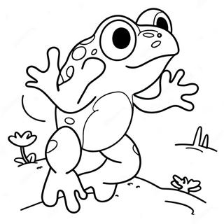 Colorful Frog Jumping Coloring Page 16530-13332