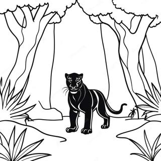 Majestic Black Panther In Jungle Coloring Page 16540-13337