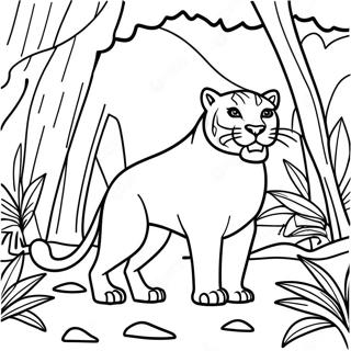 Majestic Black Panther In Jungle Coloring Page 16540-13339