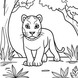 Majestic Black Panther In Jungle Coloring Page 16540-13340