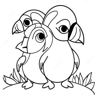 Cute Puffin Family Coloring Page 16570-13364