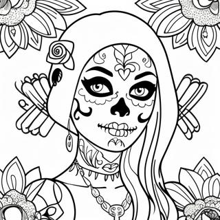 Gangsta Sugar Skull Girl Coloring Pages