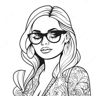 Cool Gangsta Sugar Skull Girl With Sunglasses Coloring Page 16610-13392