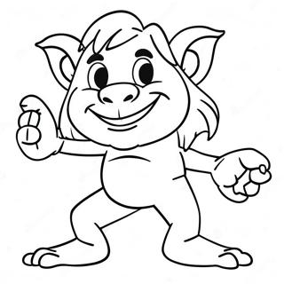 Floyd The Troll Dancing Coloring Page 16620-13403