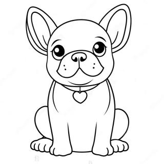 Cute French Bulldog Puppy Coloring Page 1662-1370