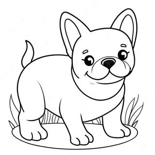 Cute French Bulldog Puppy Coloring Page 1662-1371