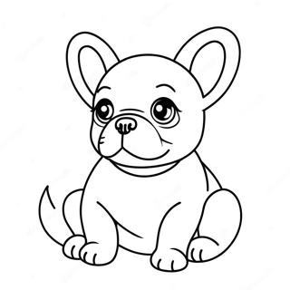 Cute French Bulldog Puppy Coloring Page 1662-1372