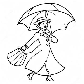 Mary Poppins Flying With Umbrella Coloring Page 16680-13447