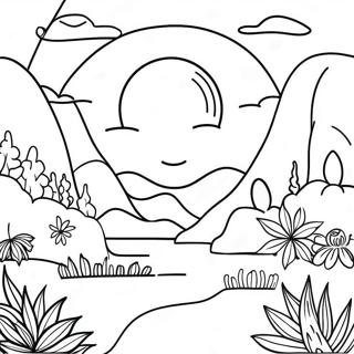 Psychedelic Aesthetic Landscape Coloring Page 16700-13466