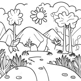 Psychedelic Aesthetic Landscape Coloring Page 16700-13467