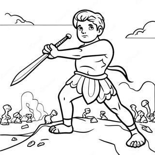 David And Goliath Epic Battle Coloring Page 16759-13509